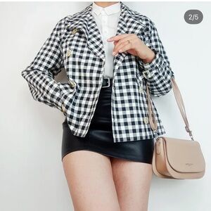 Lauren Ralph Lauren Gingham Double Breasted Trench with Belt